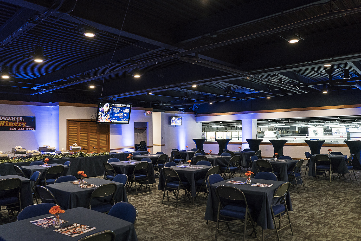 Flint, MI - Tuesday, January 30, 2018: The updated VIP area, the Blue Line Club, at the Dort Federal Event Center.