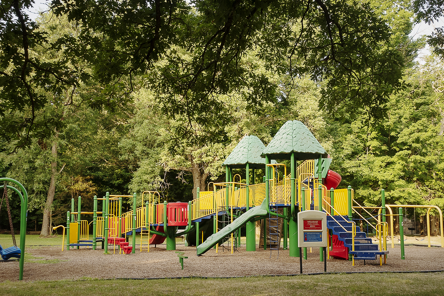 Flushing, MI - Monday, July 16, 2018: A large playscape at the Flushing County Park.