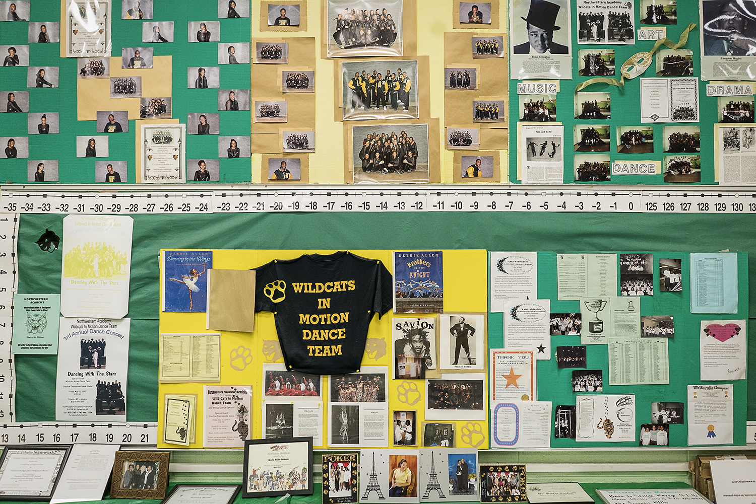 Accolades, photographs and flyers adorn the walls in Sheila Miller-Graham's classroom at Flint Northwestern High School. Miller-Graham has influenced generations of Flint dancers.