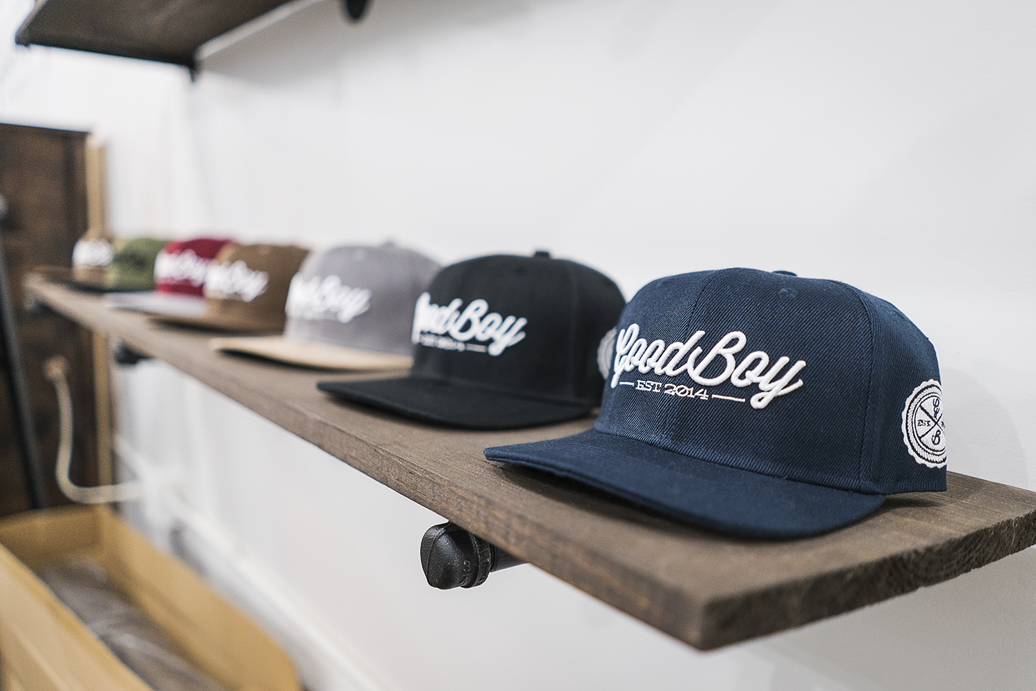 Shelves are lined with brand new merchandise in the new GoodBoy Clothing showroom in downtown Flint. The crew at GoodBoy has been preparing tirelessly for the upcoming grand opening event on Friday, November 17, 2017.