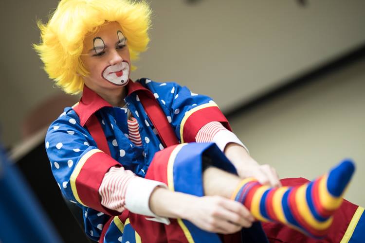 Mott Campus Clowns performs throughout Michigan. The 11 clowns from Mott Community College deliver an anti-bullying message in their performances. 