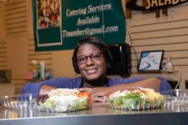 Tammie Mathis opened Tee's Plentiful Salads in June 2018 — and offers 65 salad varieties at her booth in the Flint Farmers' Market. 