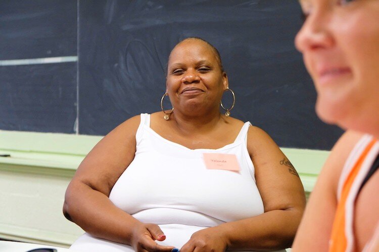 Yolanda Hull, 49 came to St. Lukes December 2018 during their Christmas food drive and despite graduating in May has returned for another round of employment prep classes.