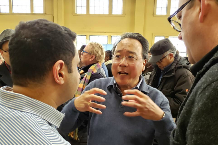 Yo-Yo Ma took time to speak with hundreds of people during his visit to Berston Field House on Feb. 28.