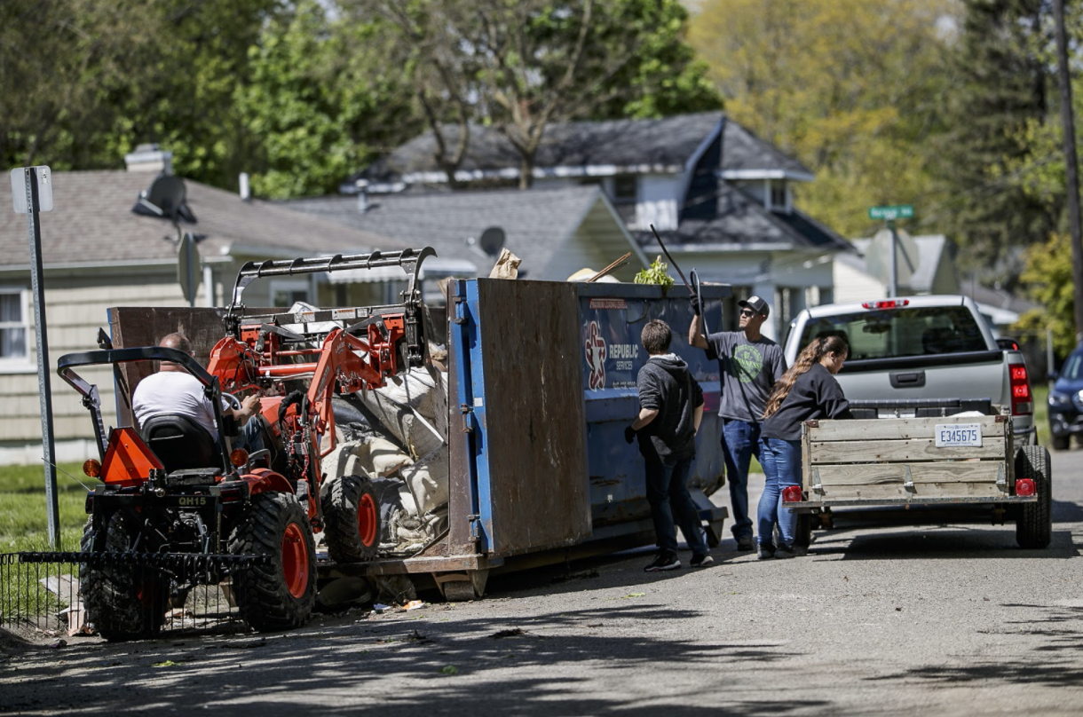 Residents filled two dumpsters during a neighborhood cleanup in Eastside Franklin Park on May 15.