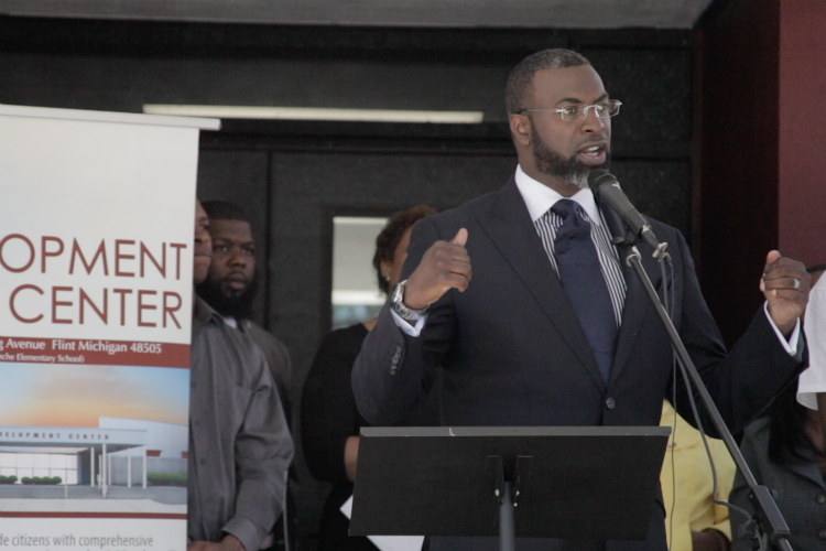 Pastor Daniel Smith of Evergreen Missionary Baptist Church led the efforts to open Flint Development Center in the former Bunche Elementary School building. 