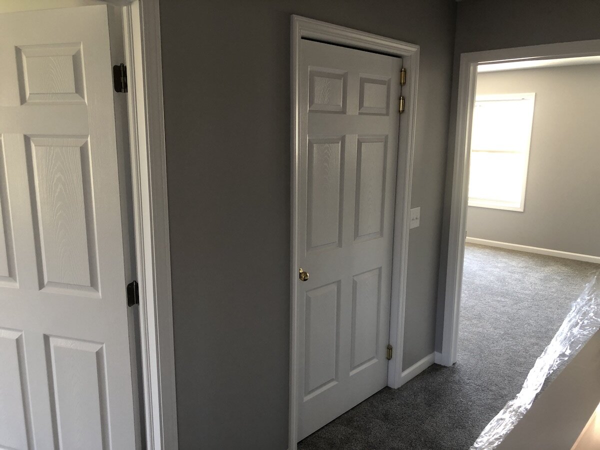 A look at the upstairs hallway in one of Genesee County Habitat for Humanity's townhomes on Sylvan Court in Flint.