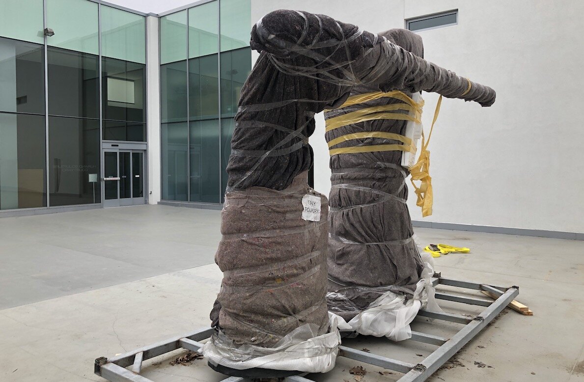 Paradise is a 1.5-ton bronze sculpture that was cast in China and shipped to Flint for installation last month.