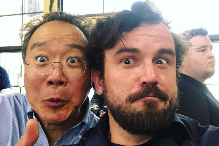 Jake Carah of Flint posted this selfie with Yo-Yo Ma on Facebook saying: “Do a silly one,” yessir. Shoutout to the sound guy in the back.