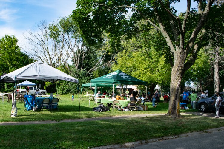 Robert Logan's property looks like a proper park when the Brownell-Holmes Neighborhood Association hosts its monthly picnics.