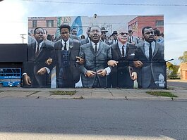 Located on M. L. King Ave (between McClellan St. and Genesee St.) in Flint, the mural depicts Dr. King's historical 1965 march in Selma, AL. 