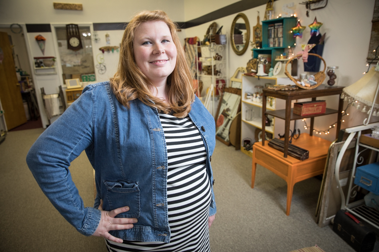 Michelle Cardillo owns Peace Barn in downtown Flint. It is a consignment shop and her investment to help rebuild the city.