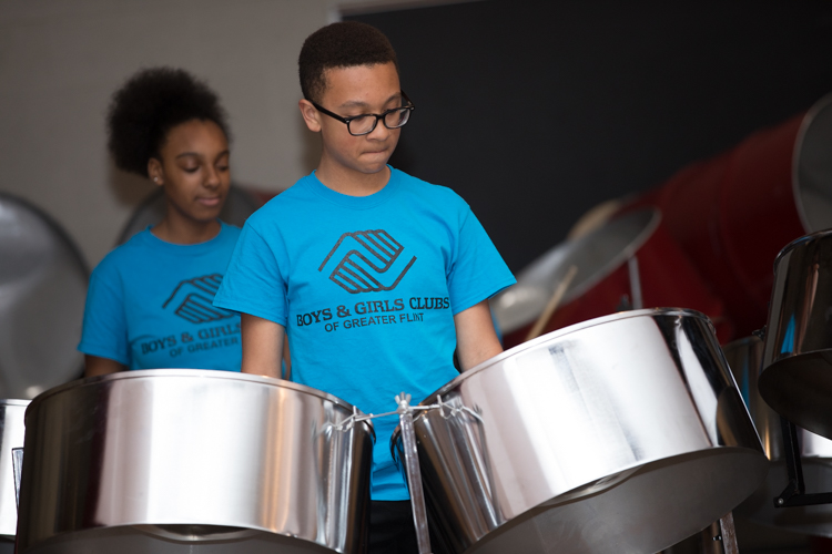 The Boys and Girls Club of Flint started its steel drum band in 2012.