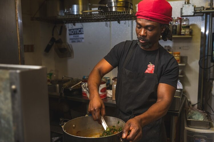 Tatse is a one-man operation, with Taiwo Adeleye taking orders, cooking, serving, and washing dishes.