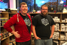 Tyler Bienlein (left) and Scott Hempel opened Great Escape Gaming in October.