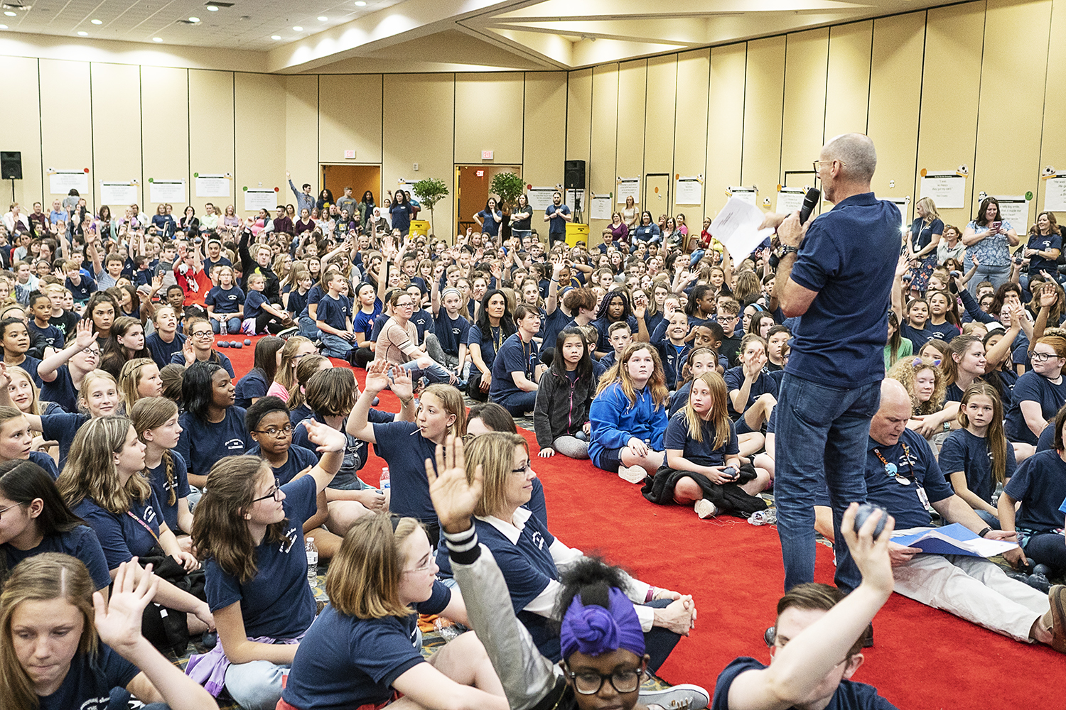 Flint, MI - Friday, May 4, 2018: Blueberry Founder and Fenton Twp. resident Phil Shaltz (69) speaks to the Blueberry Ambassadors during the 5th Annual Blueberry Ambassador Awards Party at the Riverfront Banquet Center downtown.