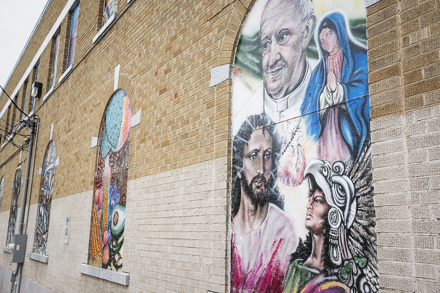 Flint, MI - Tuesday, June 19, 2018: Murals adorn the walls at the Hispanic Technology and Community Center of Flint.