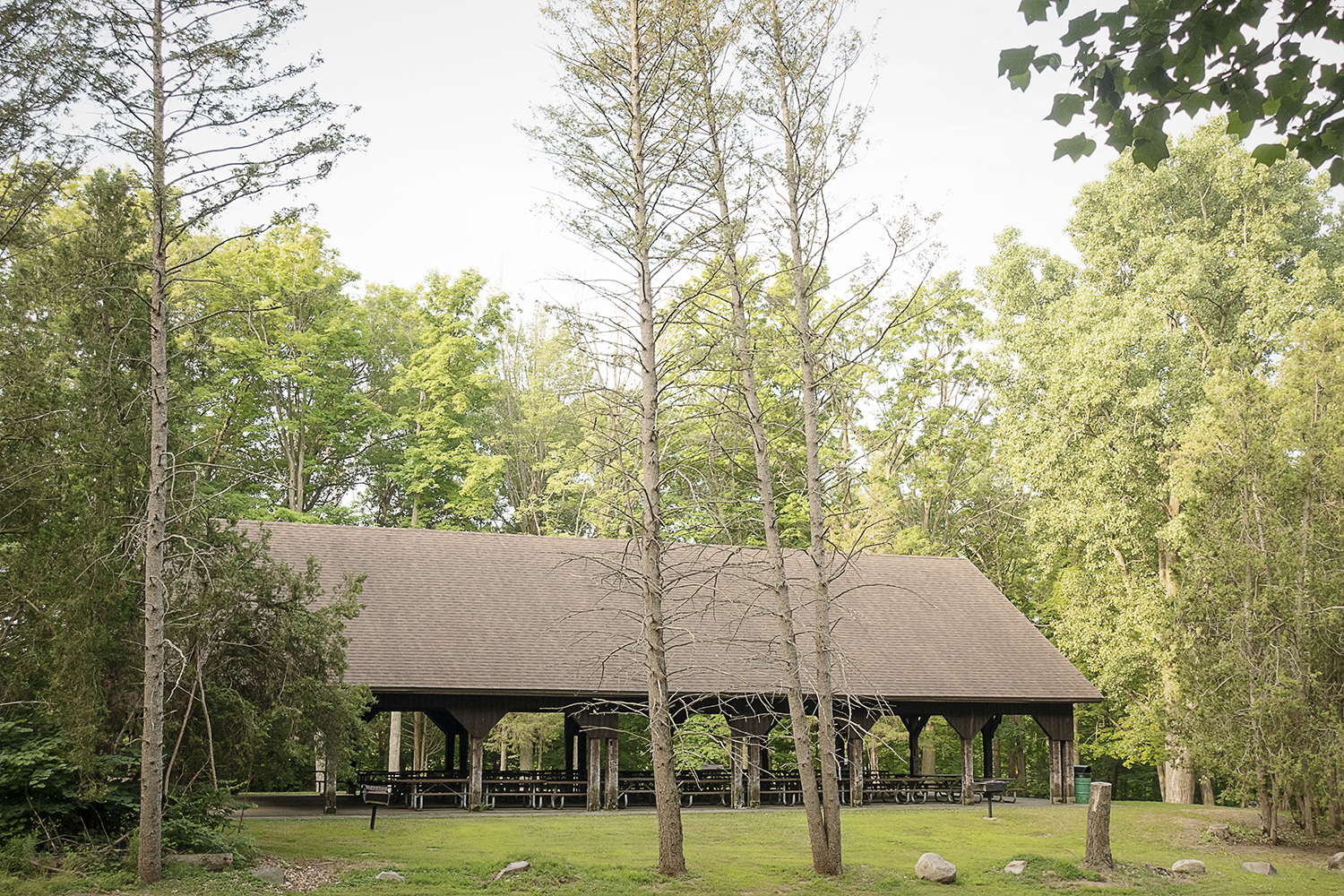 Flushing, MI - Monday, July 16, 2018: One of five pavilions at the Flushing County Park.