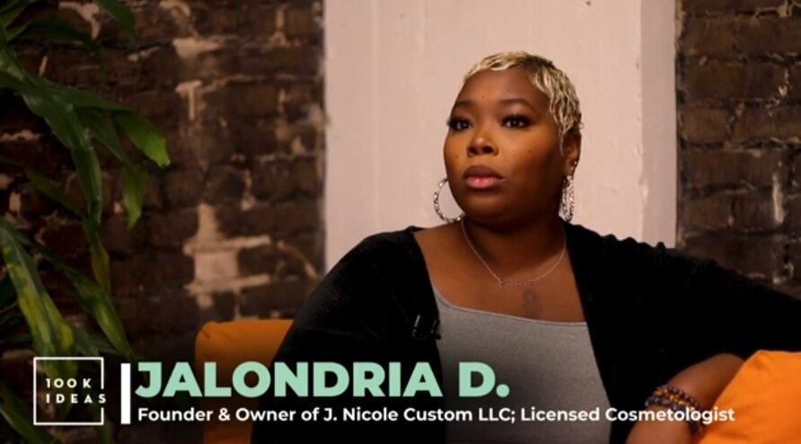 Jalondria D. is a licensed cosmetologist, makeup artist, and owner of J. Nicole Custom LLC which specializes in natural hair care and hair education.