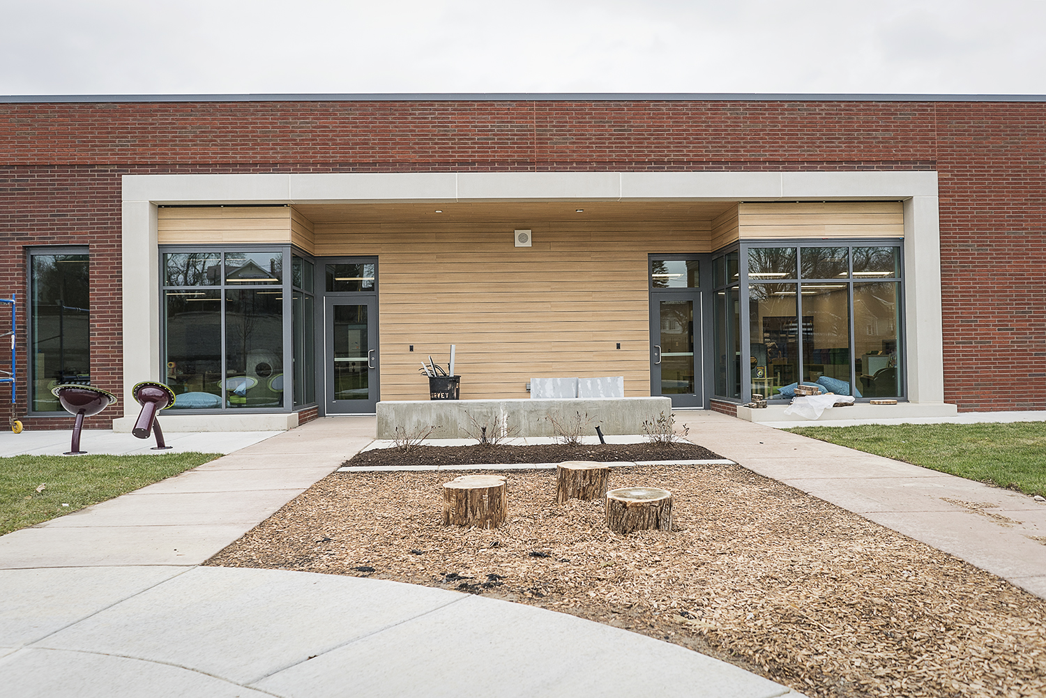 Flint, MI - Tuesday, November 21, 2017: Two classrooms lead into an attached play space at the new Educare Center in Flint.