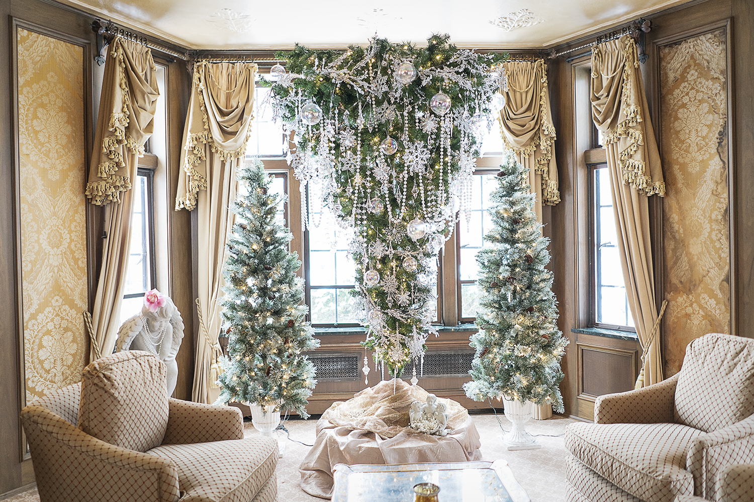 One of the main Christmas tree attractions, is the upside-down tree in the living room of the Heddy home.