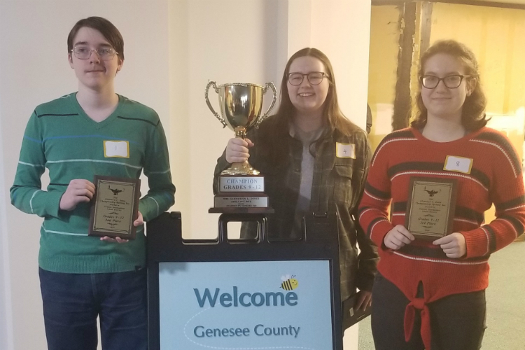 In the 9-12th grade championship round, Flushing High School junior Lily Zuber nabbed first place followed by Connor Davenport, also from Flushing High School and Danielle Vallieve from Bentley High School.