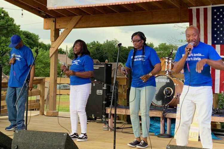 Gospel quartet 2+2 will perform during the Civic Park Centennial Gospel Celebration. Here they perform during the 2019 Heritage and Harmony festival.