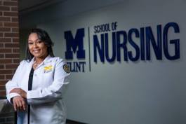 Meleah Denson credits UM-Flint with giving her the support she needed to start a new career in nursing after her sister's death.