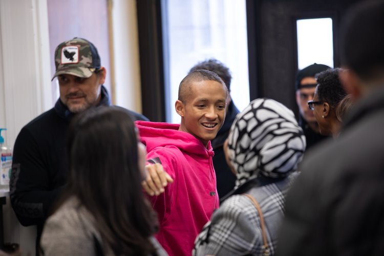 Celebrity Jaden Smith enters the Latinx Technology and Community Center at the public showing of the Water Box on Monday, Dec. 2. 