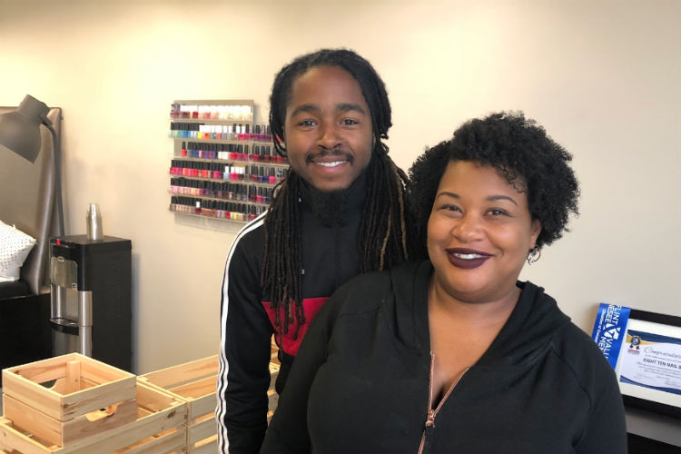 Alex and Natalie Kadie own Eight Ten Nail Bar in downtown Flint.