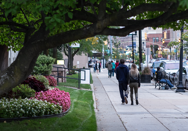 Visitors to ArtWalk make their way between venues during ArtWalk in October.