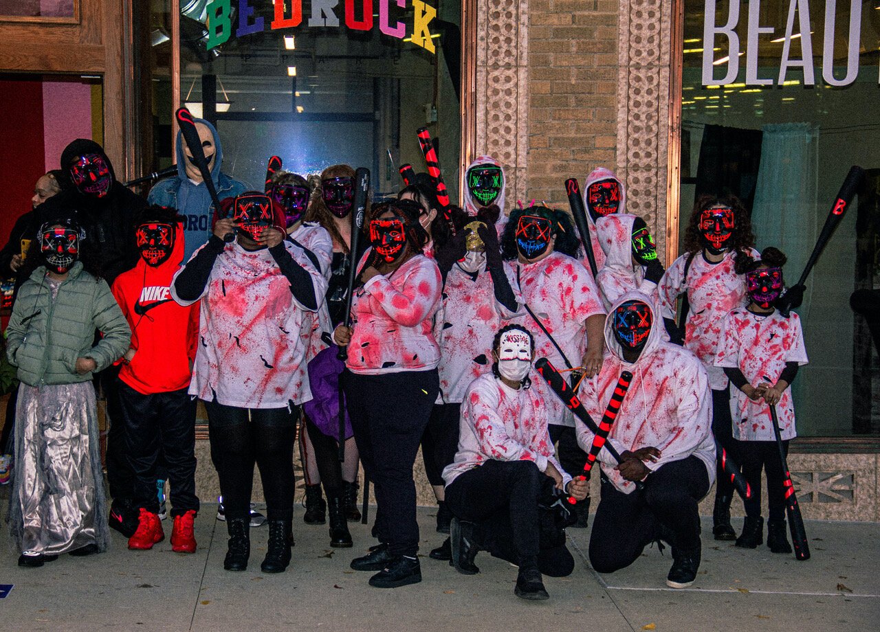 Several downtown businesses teamed up to pass out candy to trick-or-treaters downtown on Halloween. More than 1,000 people attended.