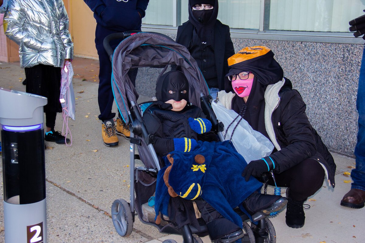 Several downtown businesses teamed up to pass out candy to trick-or-treaters downtown on Halloween. More than 1,000 people attended.