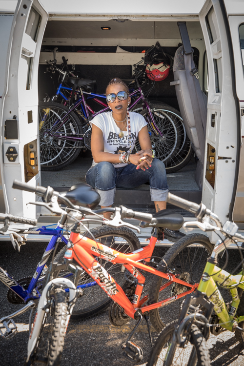 Angela Stamps, Detroit native and dedicated Flint transplat, who founded Berston Bike Club in 2012.