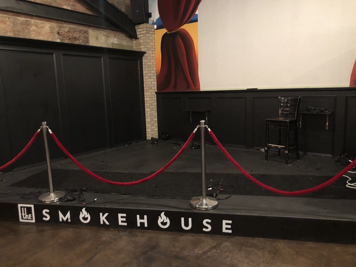 A new, permanent stage at Blackstone's Smokehouse is complemented by a top-of-the line PA system.