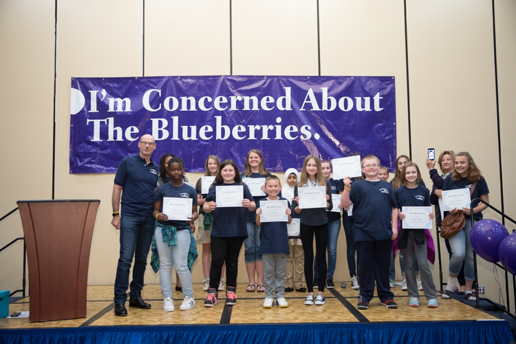 One student from every participating school district was honored for their excellence, receiving the Blueberry Blue Ribbon Award and a gold wristband.