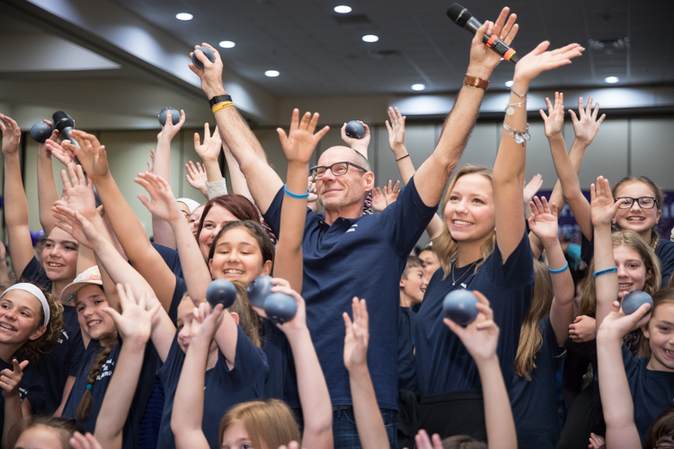 Blueberry Founder Phil Shaltz surrounded by celebrating ambassadors during the annual awards ceremony May, 19, 2017.