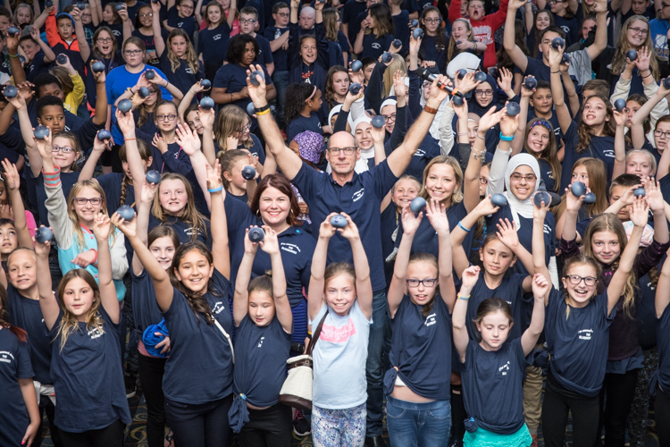 Blueberry Founder Phil Shaltz surrounded by celebrating ambassadors during the annual awards ceremony May, 19, 2017.