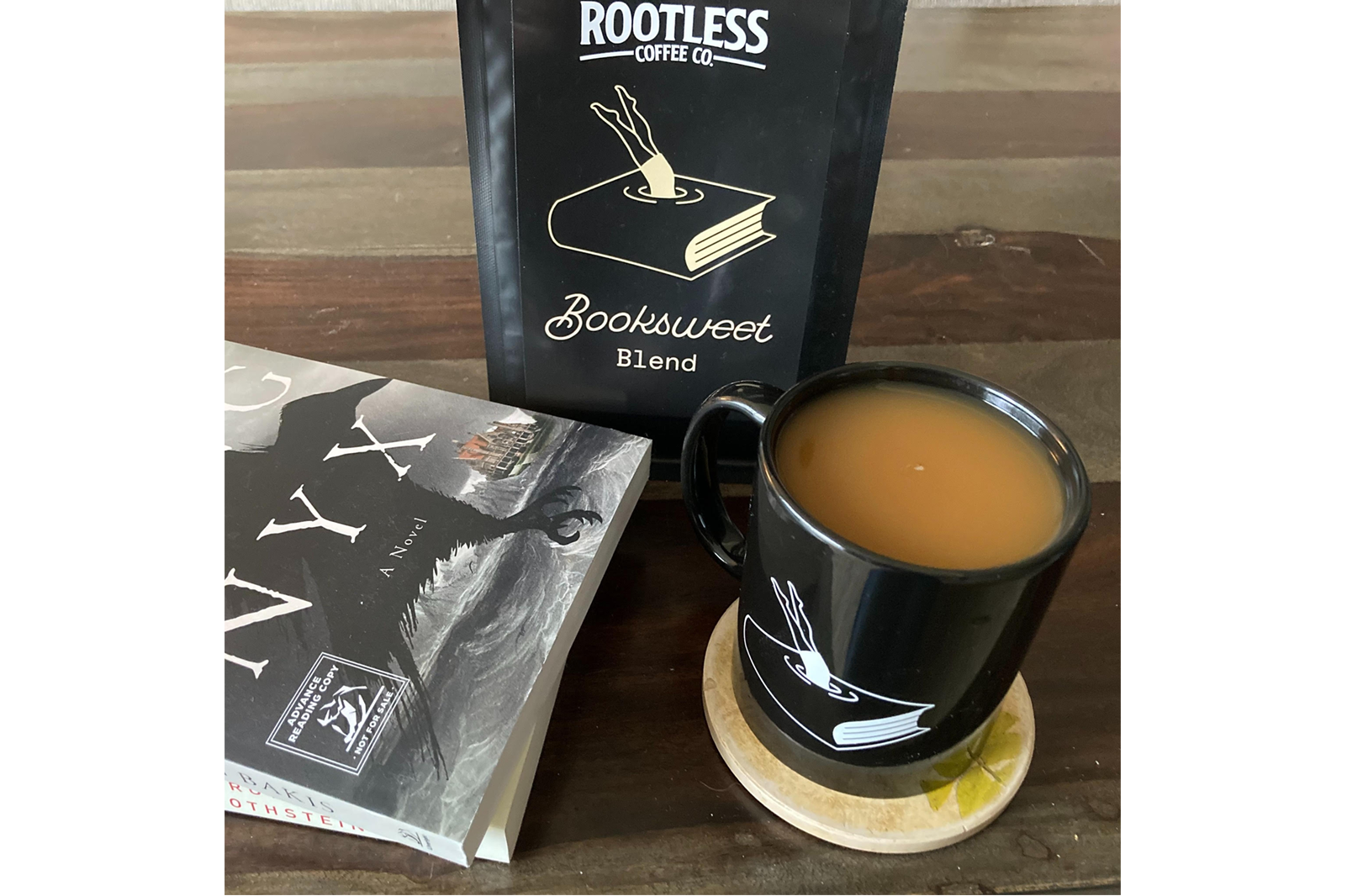 Booksweet Blend coffee.