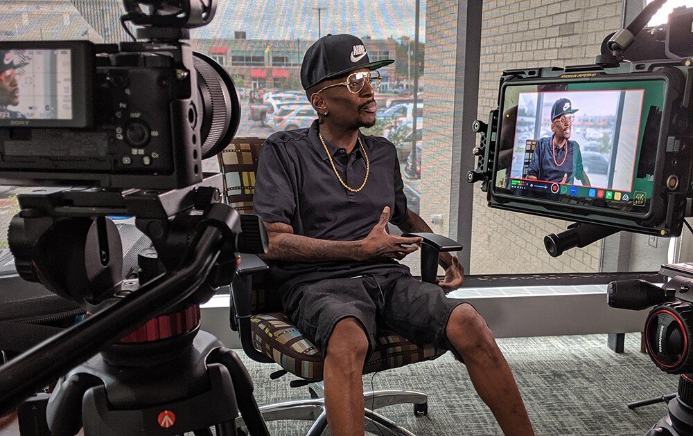 Ira "Bootleg" Dorsey, of the pioneering Flint rap group The Dayton Family, during his interview for the 2020 documentary "Breed & Bootleg: Legends of Flint Rap Music."