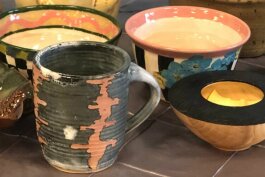 A few examples of the pottery available at the 2019 Empty Bowls fundraiser for the Food Bank of Eastern Michigan.