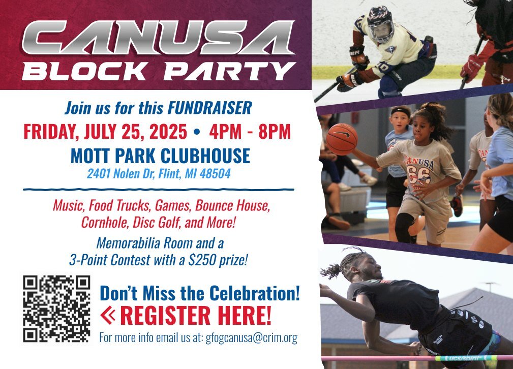 The Crim Fitness Foundation will host the CANUSA Block Party at Mott Park on Friday, July 25, 2025.
