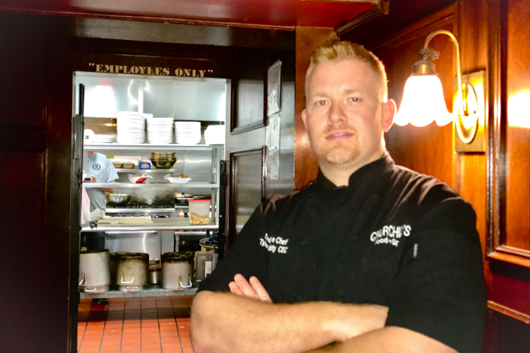 Tyler Hardisty is the new executive chef at Churchill's and recreated its menu with a fine dining twist.