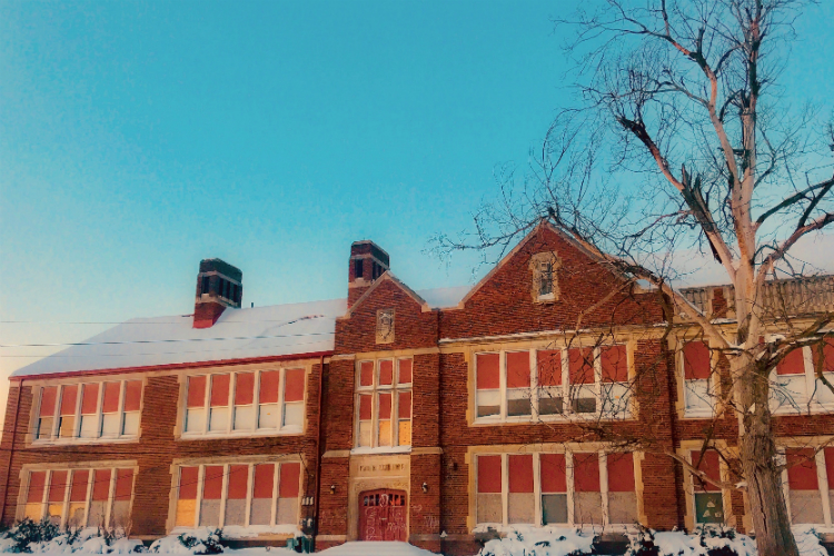 The historic Flint Coolidge Elementary School is being transformed into a complex featuring 54 apartments as well as commercial and community space.
