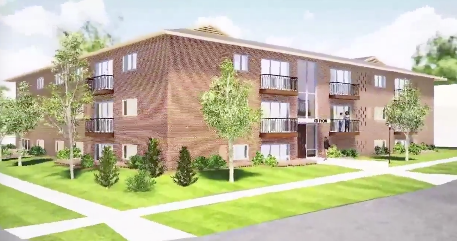 A rendering of a redeveloped Georgia Manor Apartments.