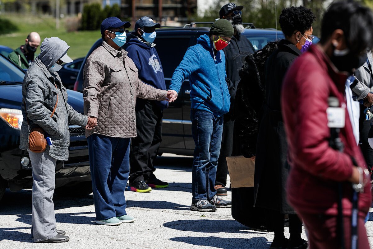 Flint residents and activists gathered on April 25, 2021, to honor people who continue to be impacted by the Flint water crisis.