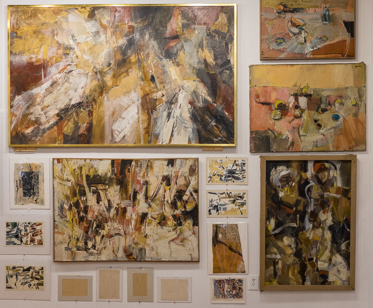 Abstract works from the Stefan Davidek retrospective exhibit at Buckham Gallery in Flint.