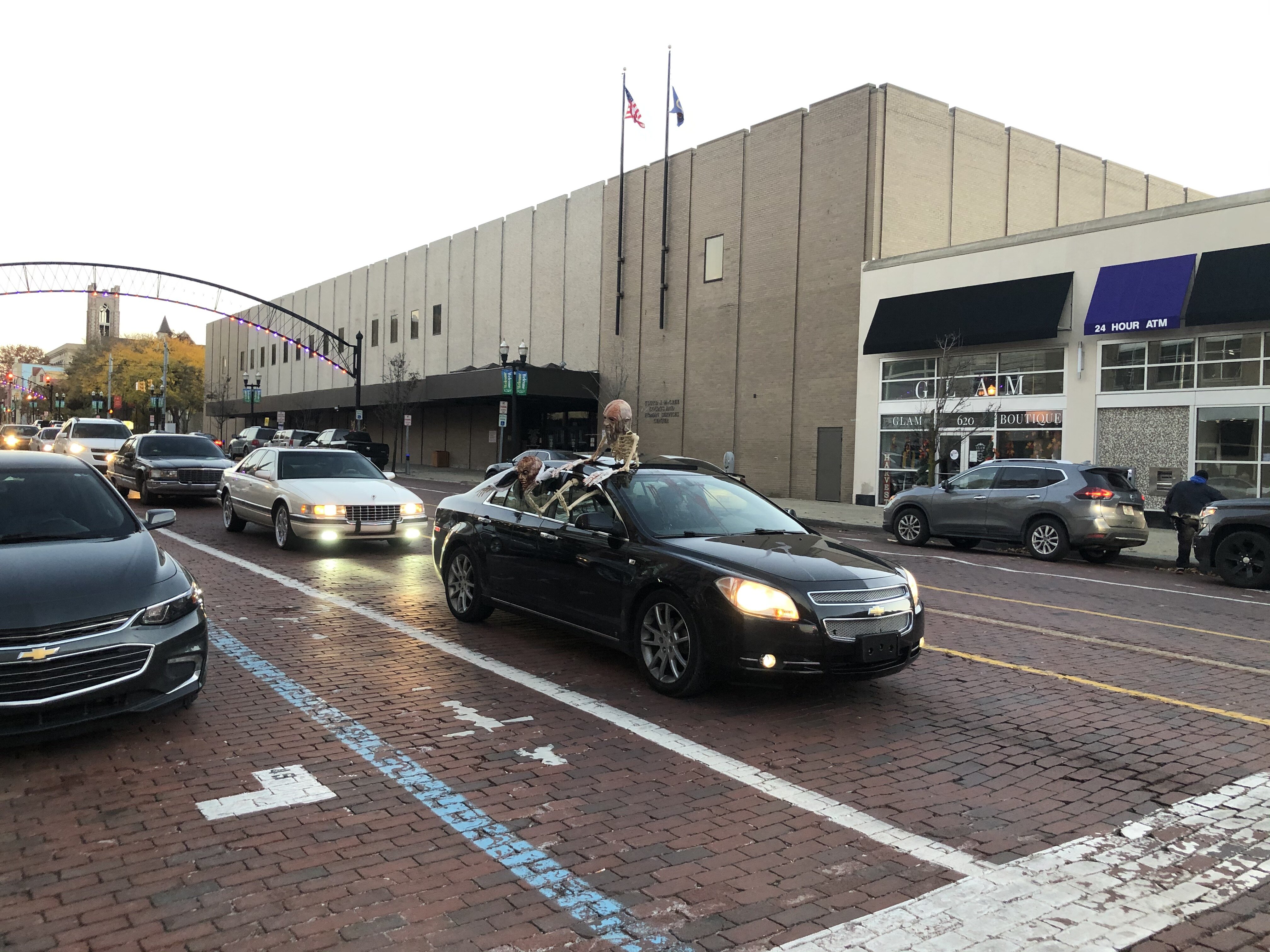 Several downtown businesses teamed up to pass out candy to trick-or-treaters downtown on Halloween. More than 1,000 people attended.