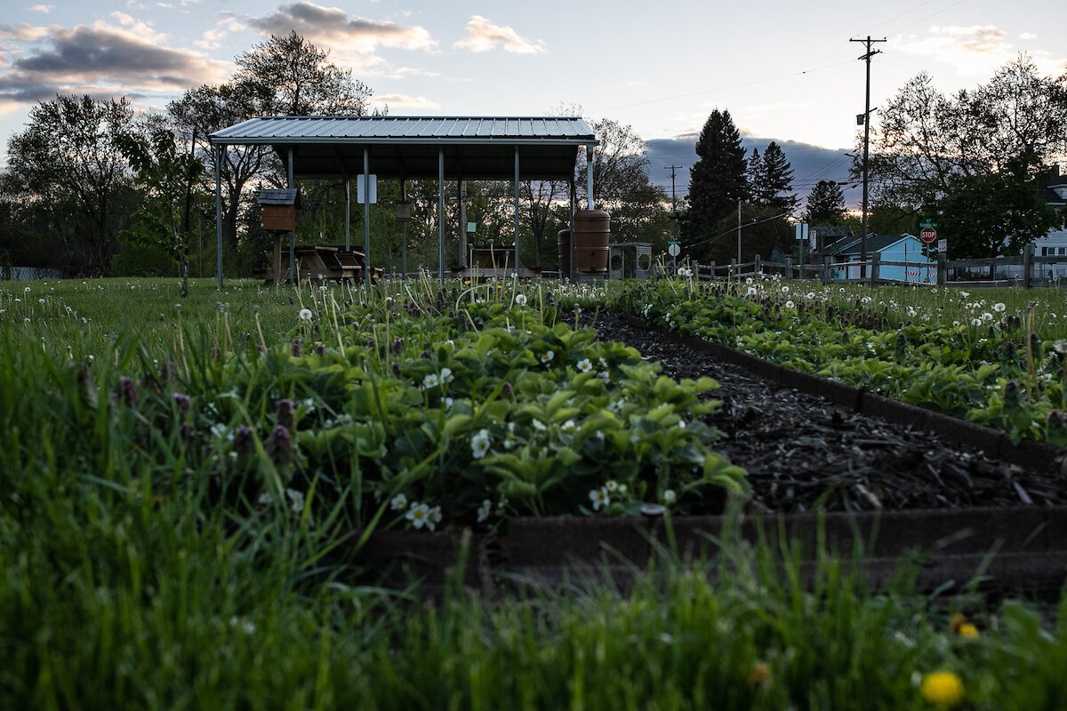 Residents help maintain the park and community garden each year.