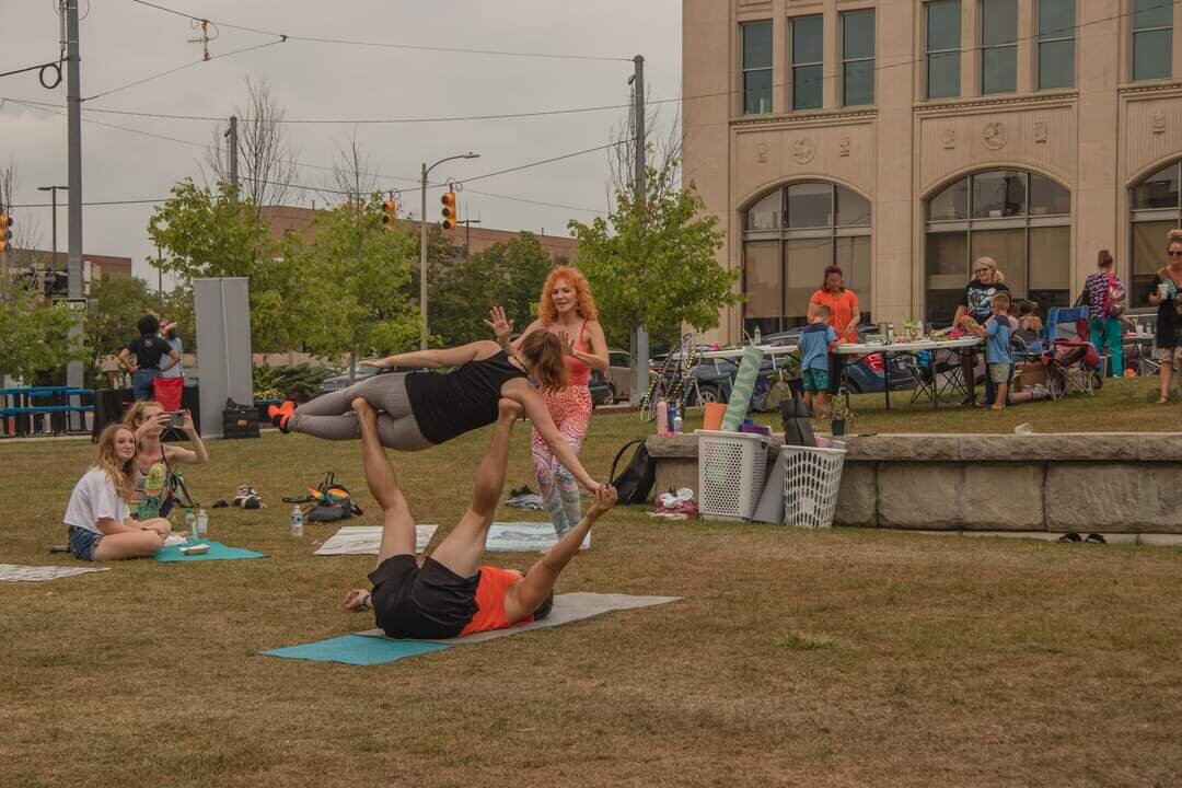 Fitness demonstrations were part of the Elations Health event.